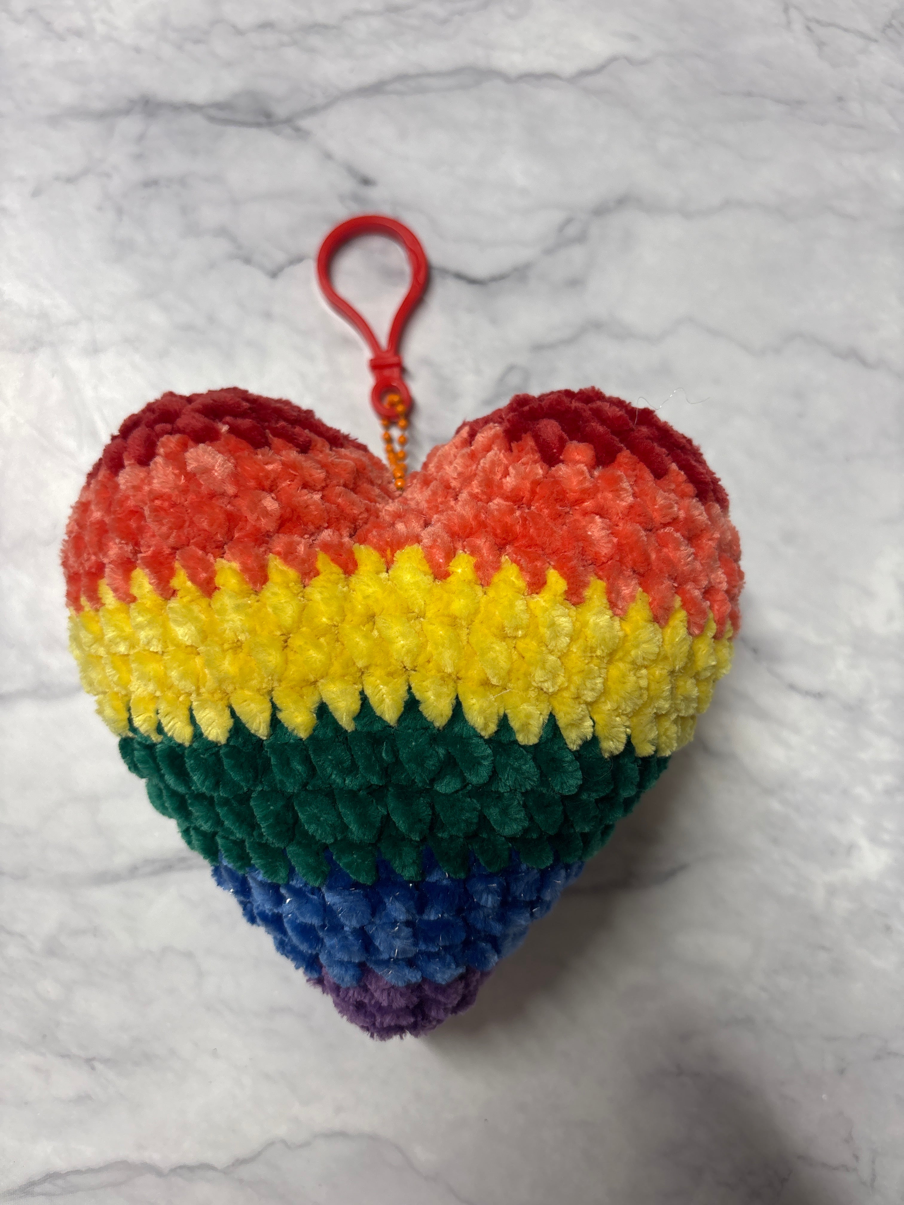 Rainbow heart keychain